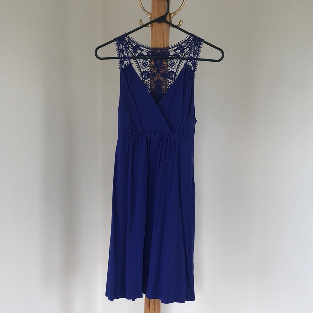 Purple-Blue Crotched Racerback ELLE Dress